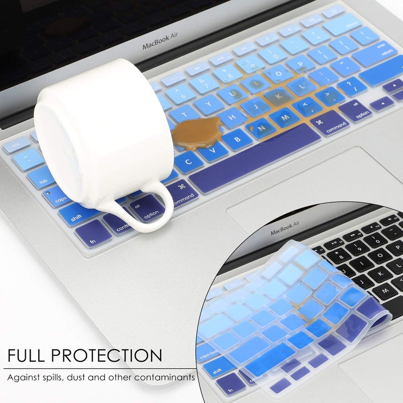 Allinside Blue Ombre Keyboard Cover Skin for MacBook Pro 13" 15" 17" (2015 or Older Version), MacBook Air 13" A1369/A1466, Older iMac Wireless Keyboard MC184LL/B - Image 5